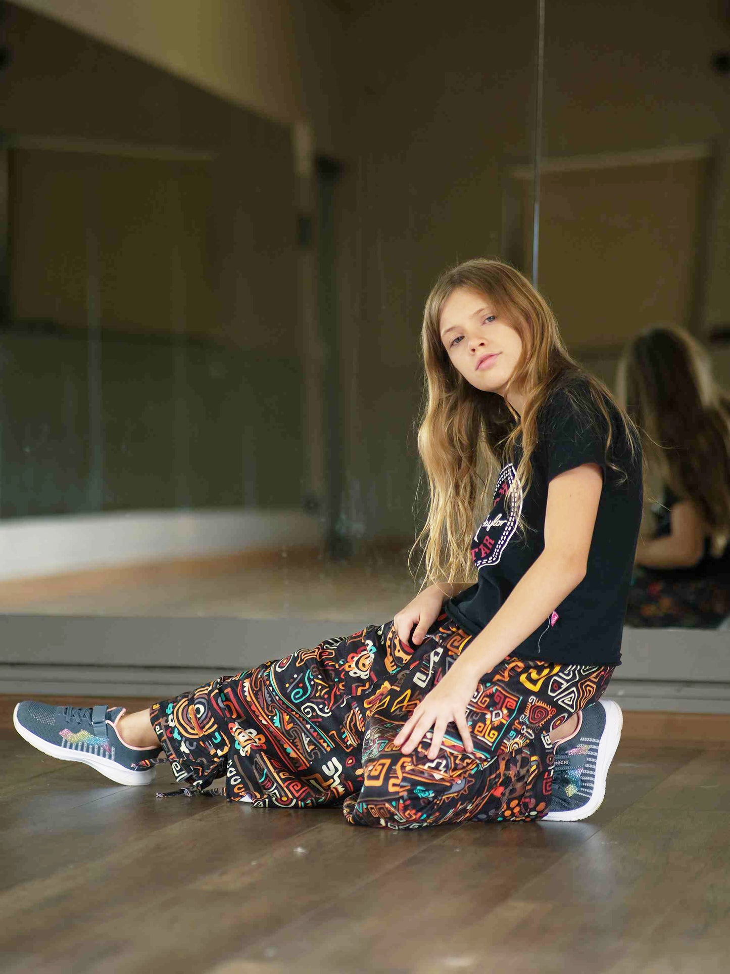 Girl's Kids Abstract Print Harem Pants For Dance