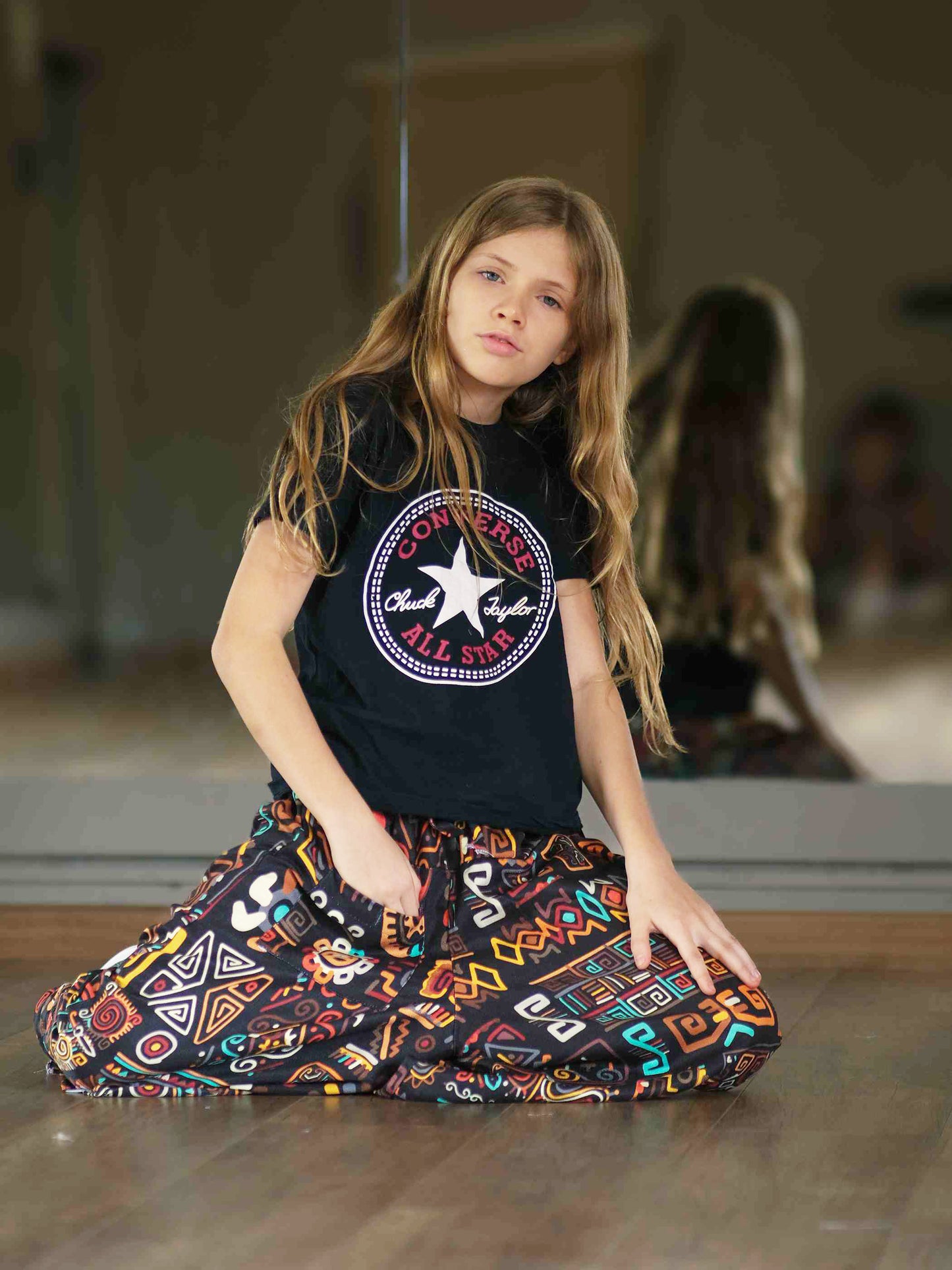 Girl's Kids Abstract Print Harem Pants For Dance