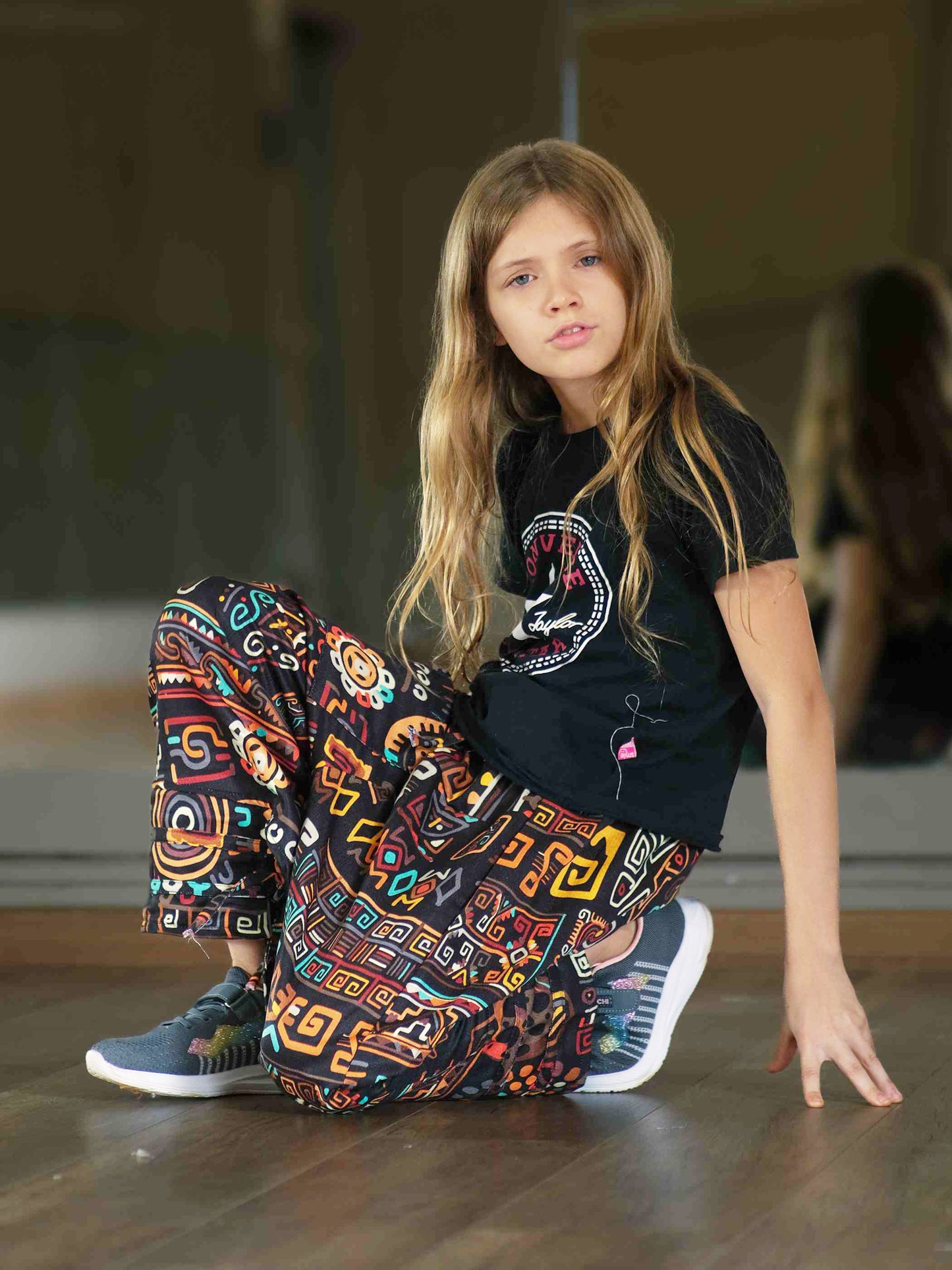 Girl's Kids Abstract Print Harem Pants For Dance