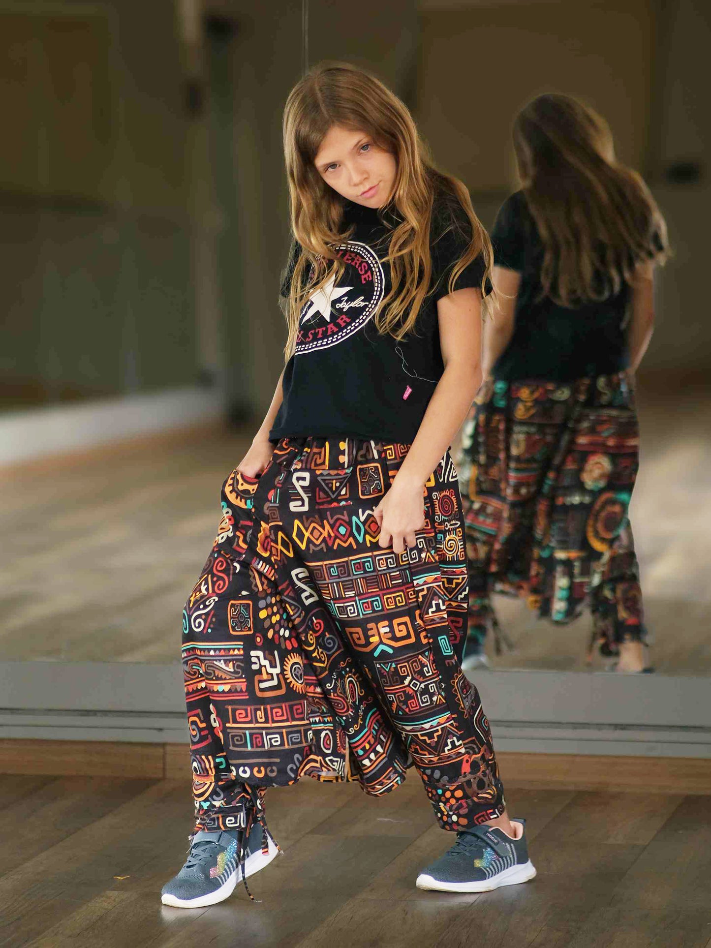 Girl's Kids Abstract Print Harem Pants For Dance