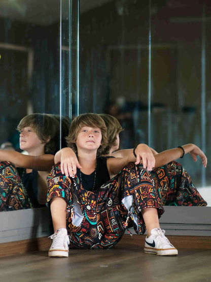 Boy's Kids Abstract Print Harem Pants For Dance