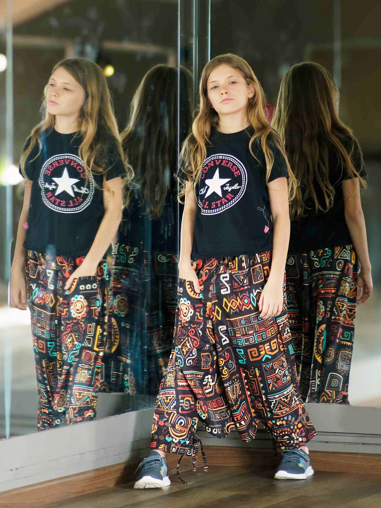 Girl's Kids Abstract Print Harem Pants For Dance