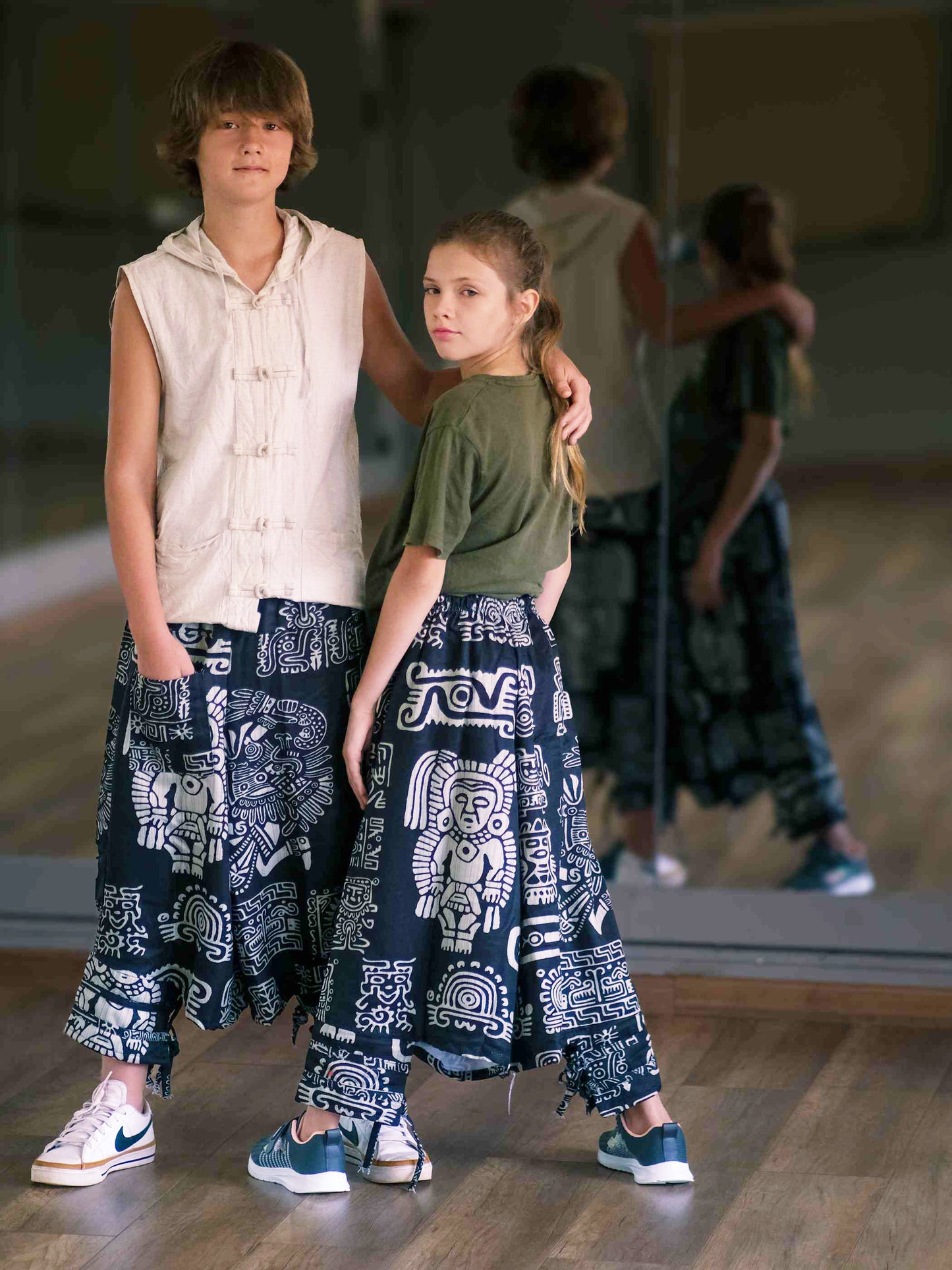 Boy's Kids Tribal Print Baggy Harem Pants For Dance