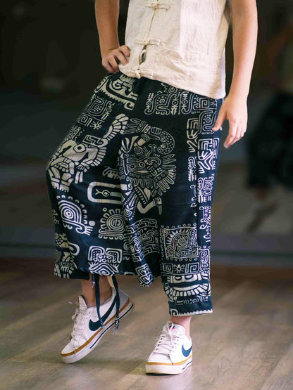 Boy's Kids Tribal Print Baggy Harem Pants For Dance