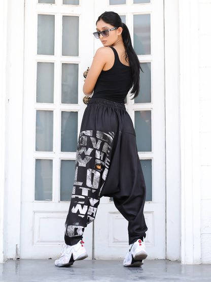 Women's King Lion Print Baggy Aladdin Harem Pants For Travel Dance Yoga