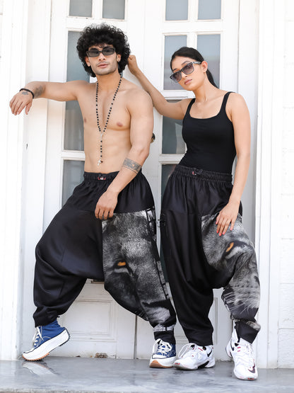 Men's King Lion Print Baggy Aladdin Harem Pants For Travel Dance Yoga