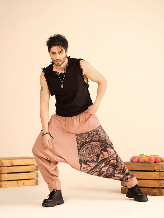 Men’s Cotton Harem Pants – Linen Texture Comfort Wear for Travel, Yoga & Festivals Hippypant enimane.myshopify.com