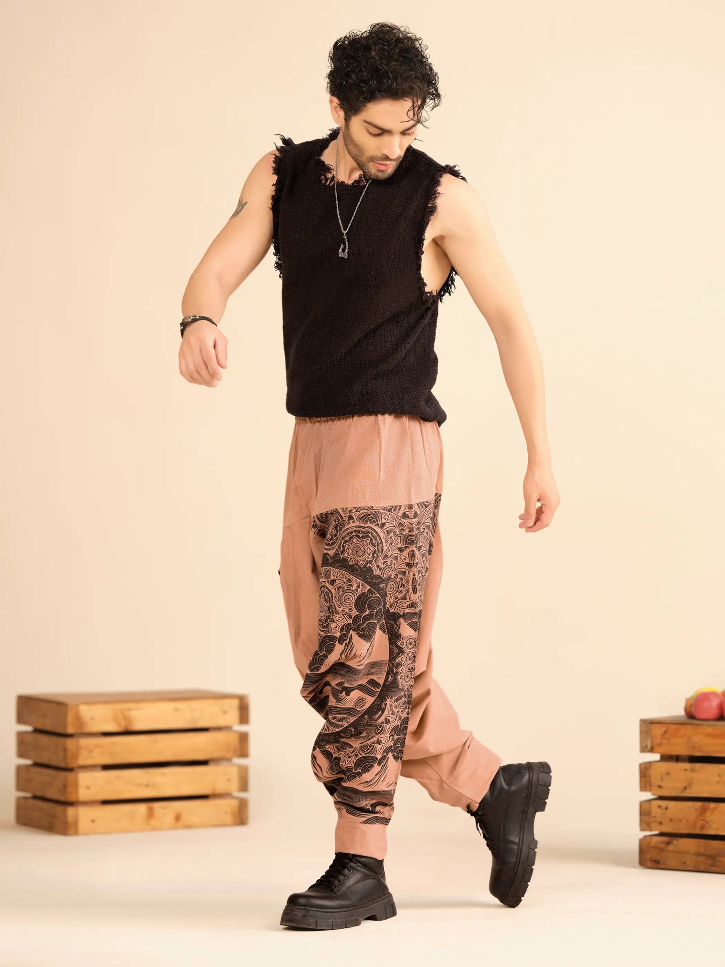 Men’s Cotton Harem Pants – Linen Texture Comfort Wear for Travel, Yoga & Festivals Hippypant enimane.myshopify.com