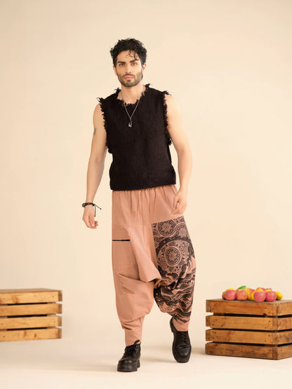 Men’s Cotton Harem Pants – Linen Texture Comfort Wear for Travel, Yoga & Festivals Hippypant enimane.myshopify.com