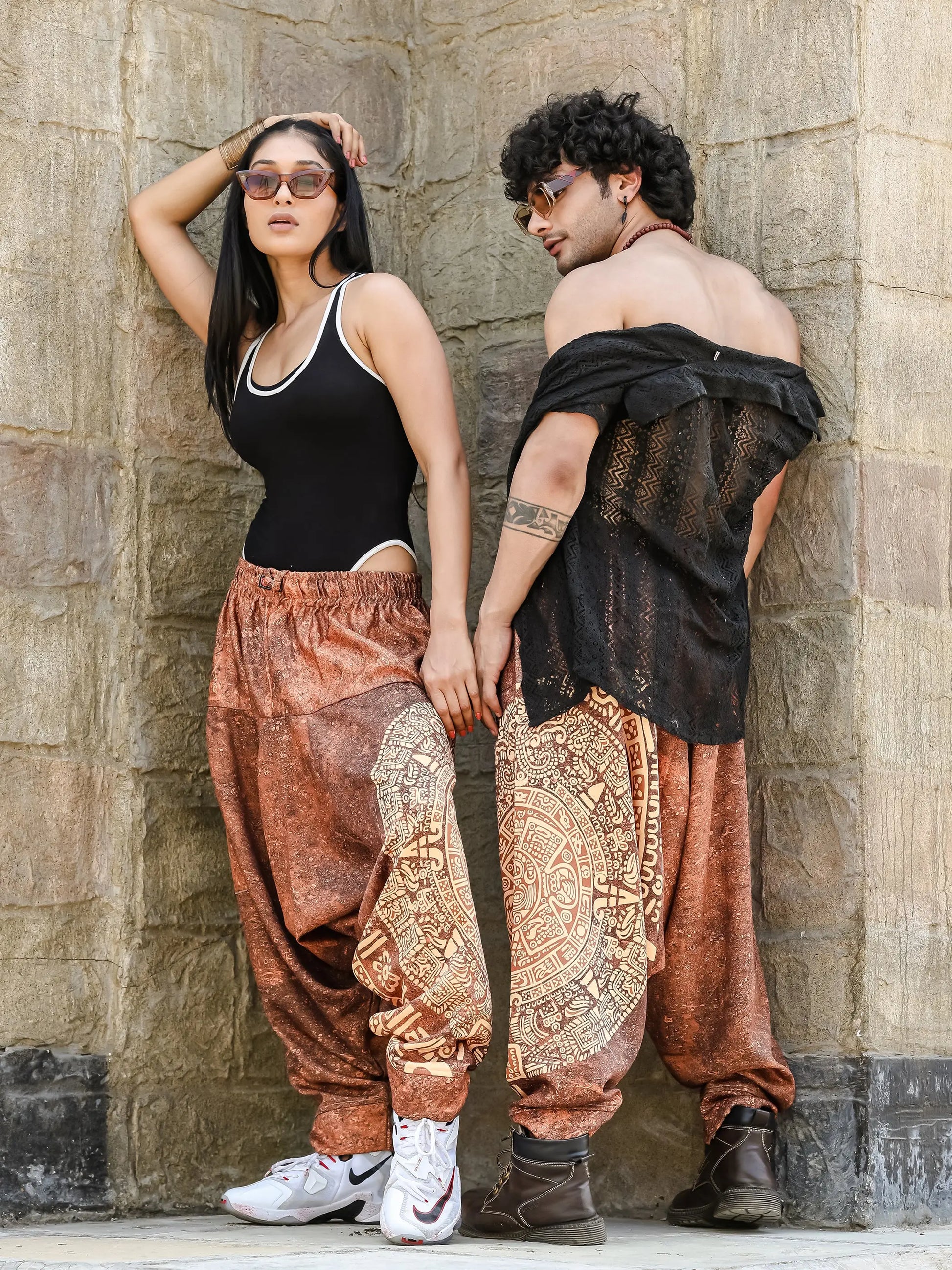 Men's Hippy Baggy Aladdin Dhoti Harem Pants For Travel Dance Yoga image 7