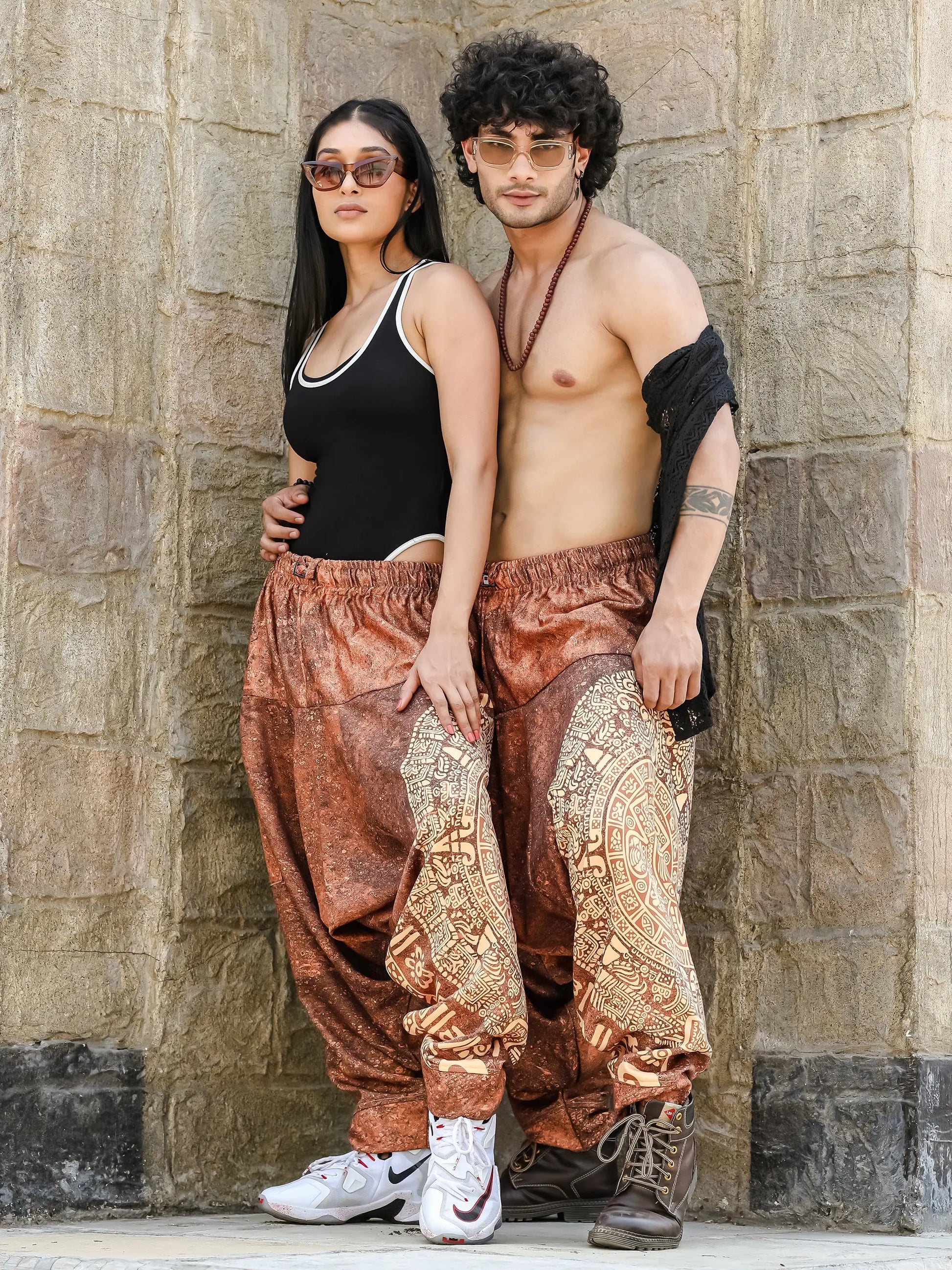 Men's Hippy Baggy Aladdin Dhoti Harem Pants For Travel Dance Yoga image 8