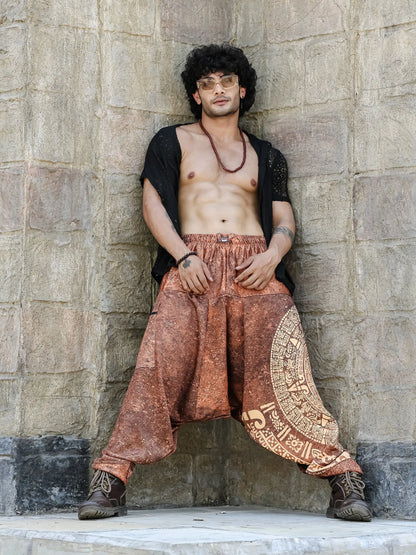 Men's Hippy Baggy Aladdin Dhoti Harem Pants For Travel Dance Yoga image 1