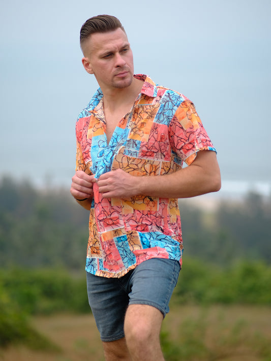 Buy Men's Floral Voyage Travel Beach Shirt 