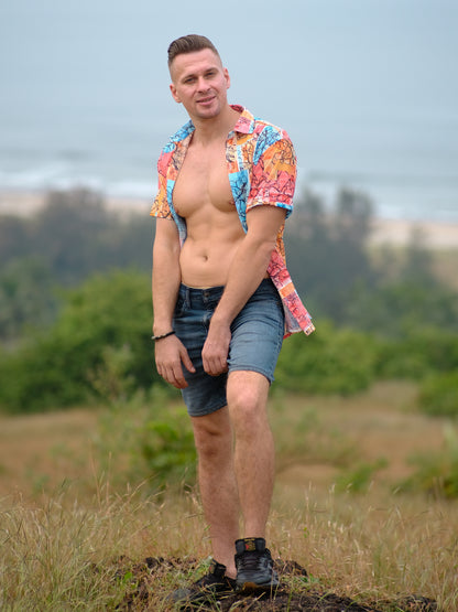 Buy Men's Floral Voyage Travel Beach Shirt 
