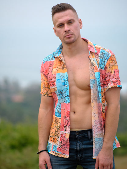 Buy Men's Floral Voyage Travel Beach Shirt 