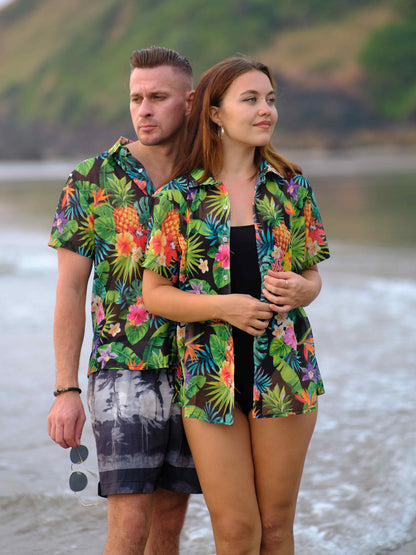 Women's Tropical Harmony Printed Travel Net Shirt