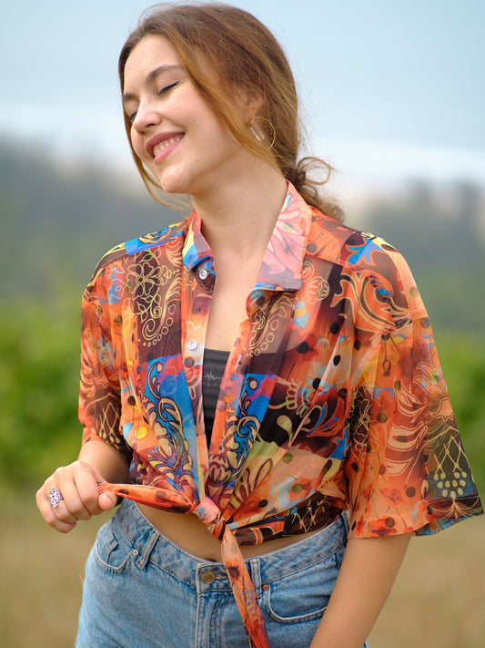 Buy Women's Artistic Printed Travel Pool Shirt 