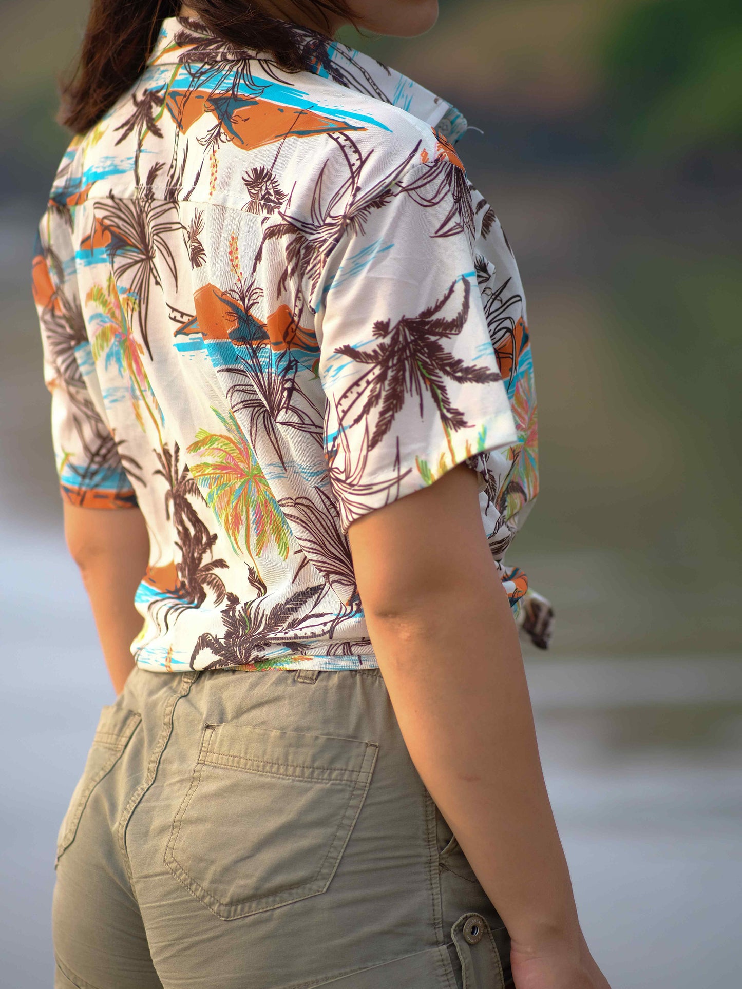 Women's Wanderlust Waves Coastal Printed Travel Net Shirt