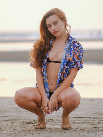 Buy Women's Floral Odyssey Oversized Floral Net Shirt