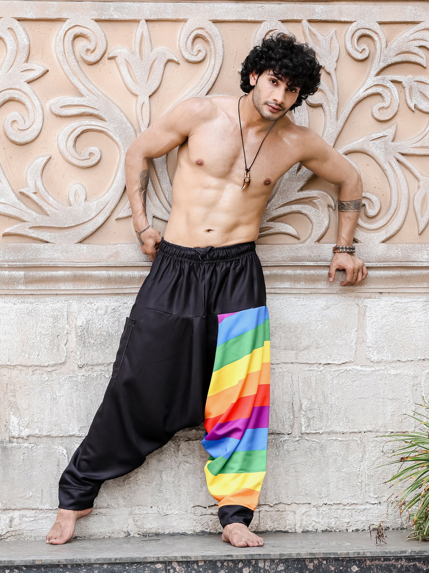 Men's Rainbow Print Harem Pants For Travel Dance Yoga