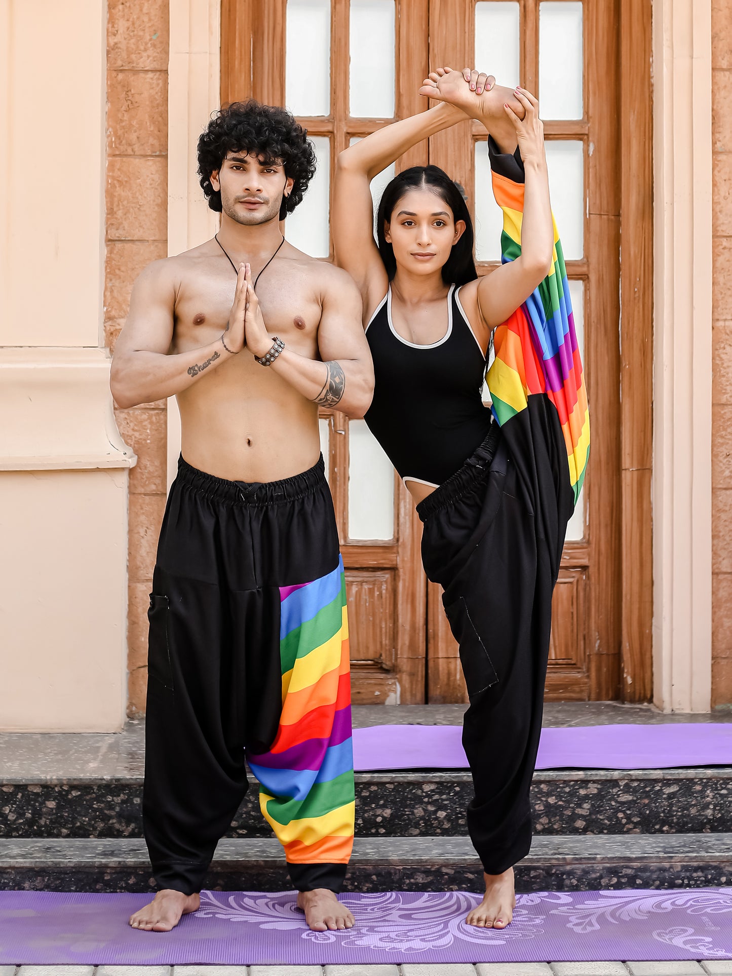Men's Rainbow Print Harem Pants For Travel Dance Yoga