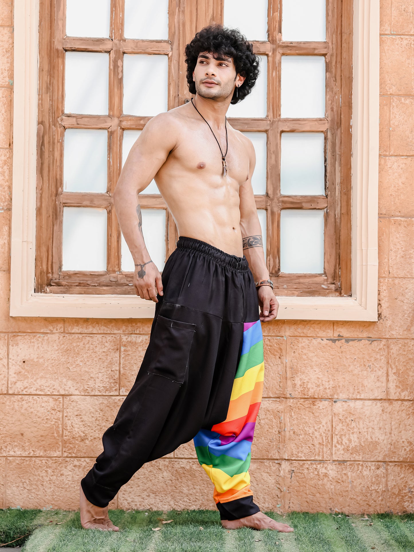 Men's Rainbow Print Harem Pants For Travel Dance Yoga