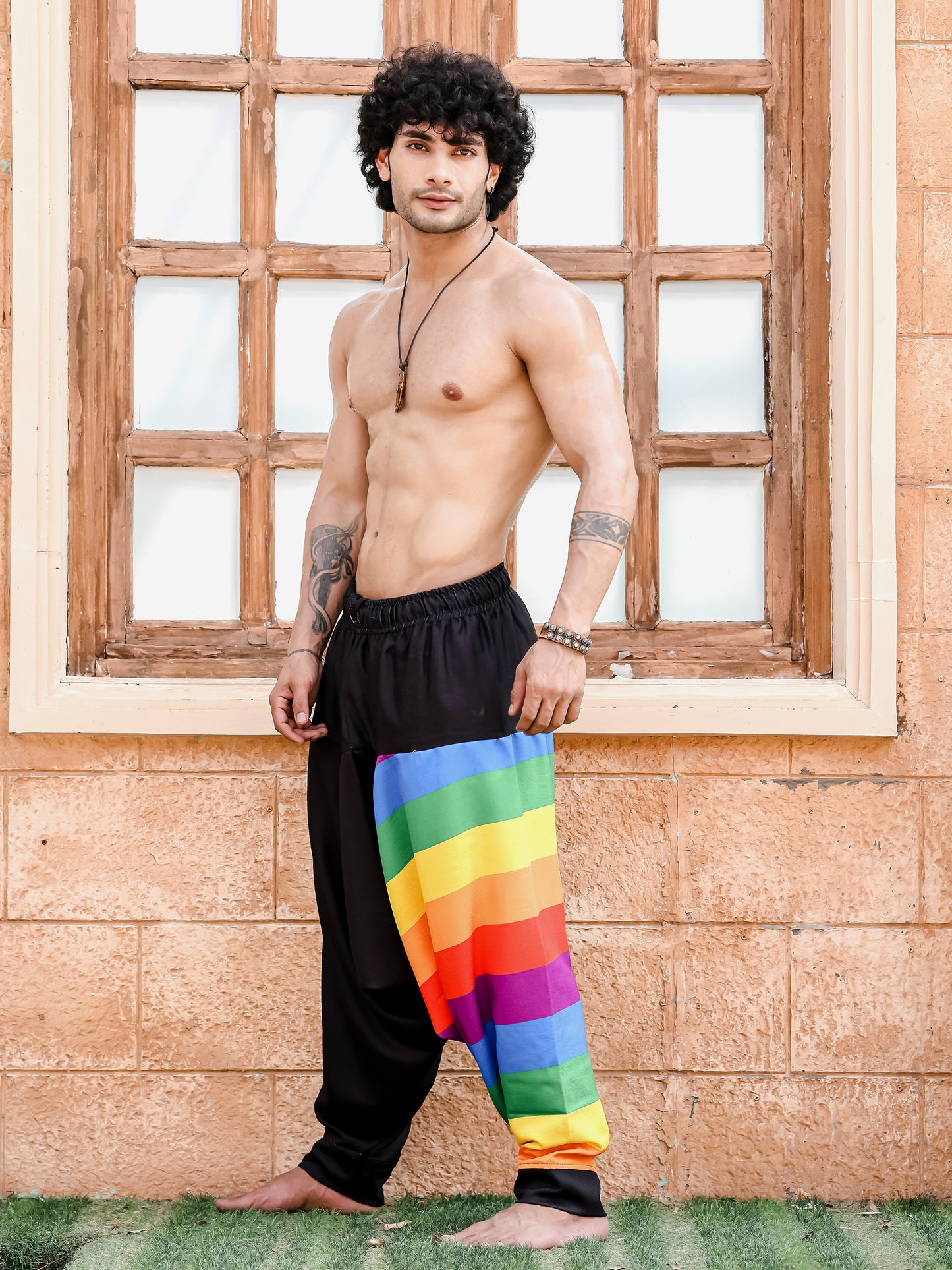 Men's Rainbow Print Harem Pants For Travel Dance Yoga