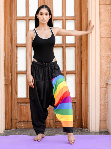 SHOPOHOLIC Pantalon Harem Hippie Unisexe - Imprimé Œil, Coton, Taille Adjustable - Style Bohème Décontracté