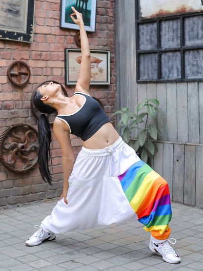 Women's Multicolored Rainbow Print Harem Pants For Travel Dance Yoga