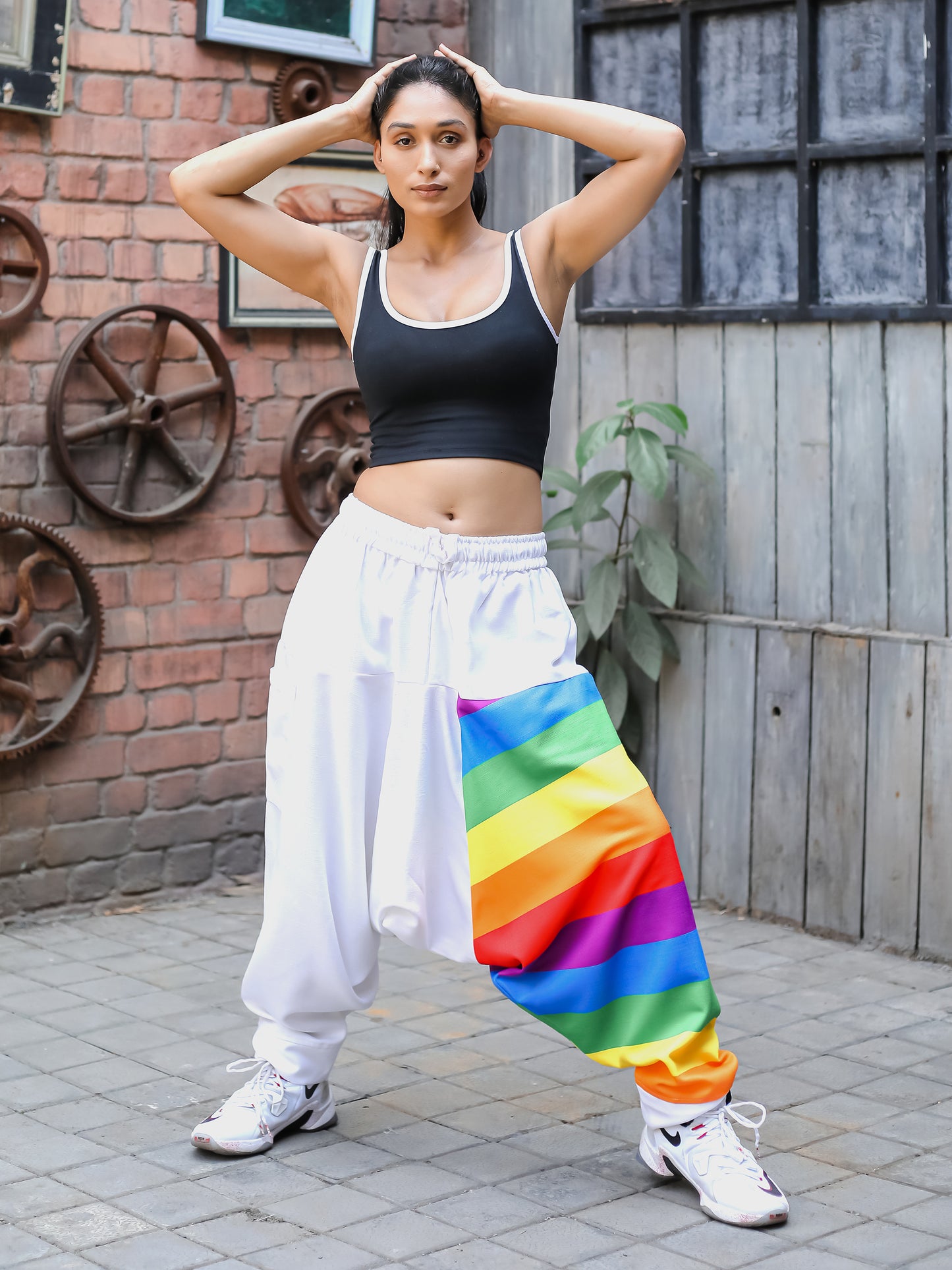 Women's Multicolored Rainbow Print Harem Pants For Travel Dance Yoga