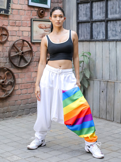 Women's Multicolored Rainbow Print Harem Pants For Travel Dance Yoga