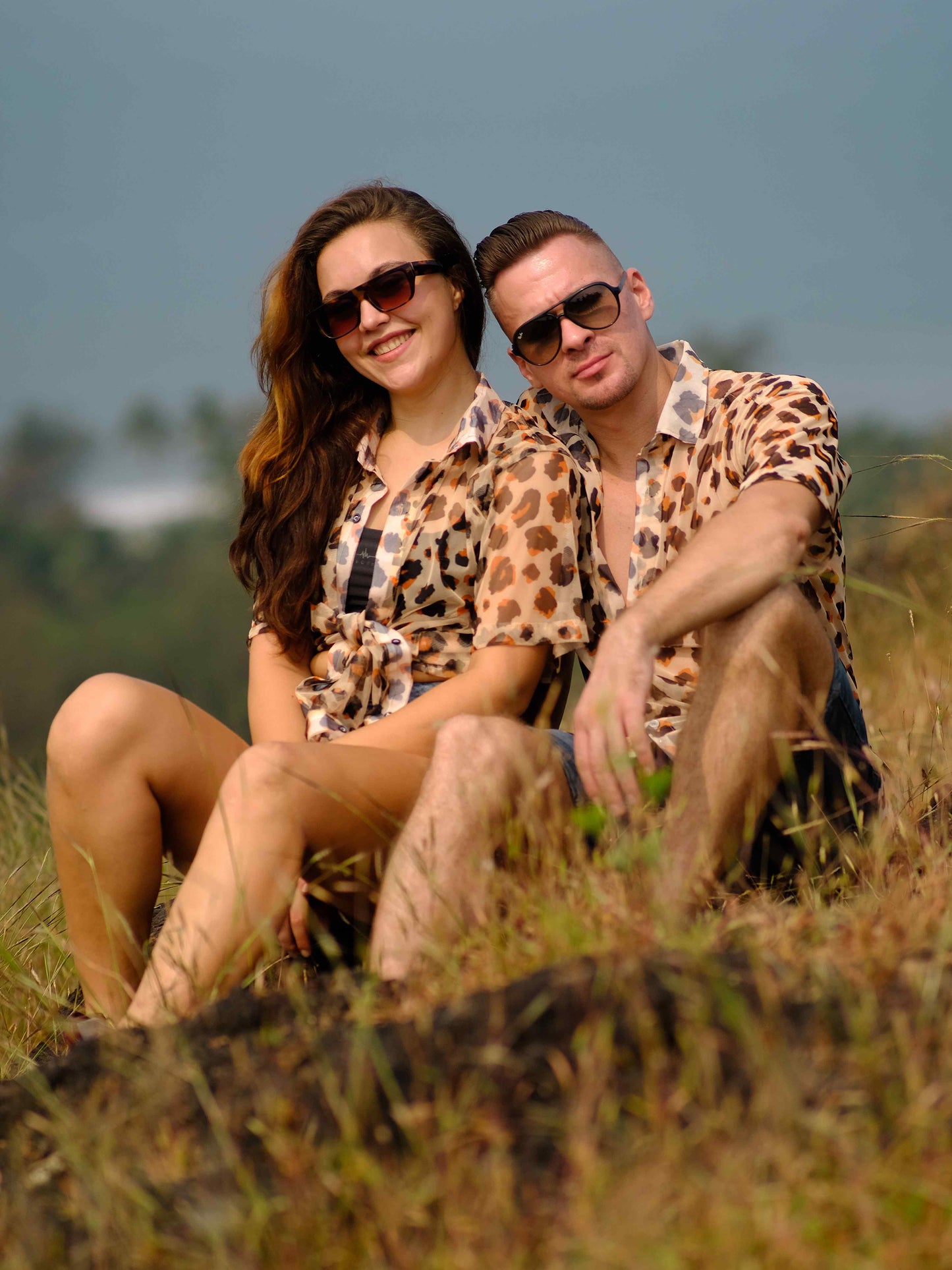 Men's Leopard Cheetah  Print Travel Shirt