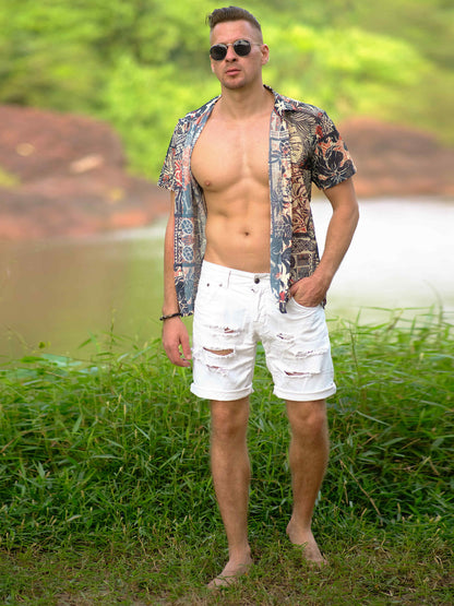 Men's Nomadic Tribal Travel Printed Shirt