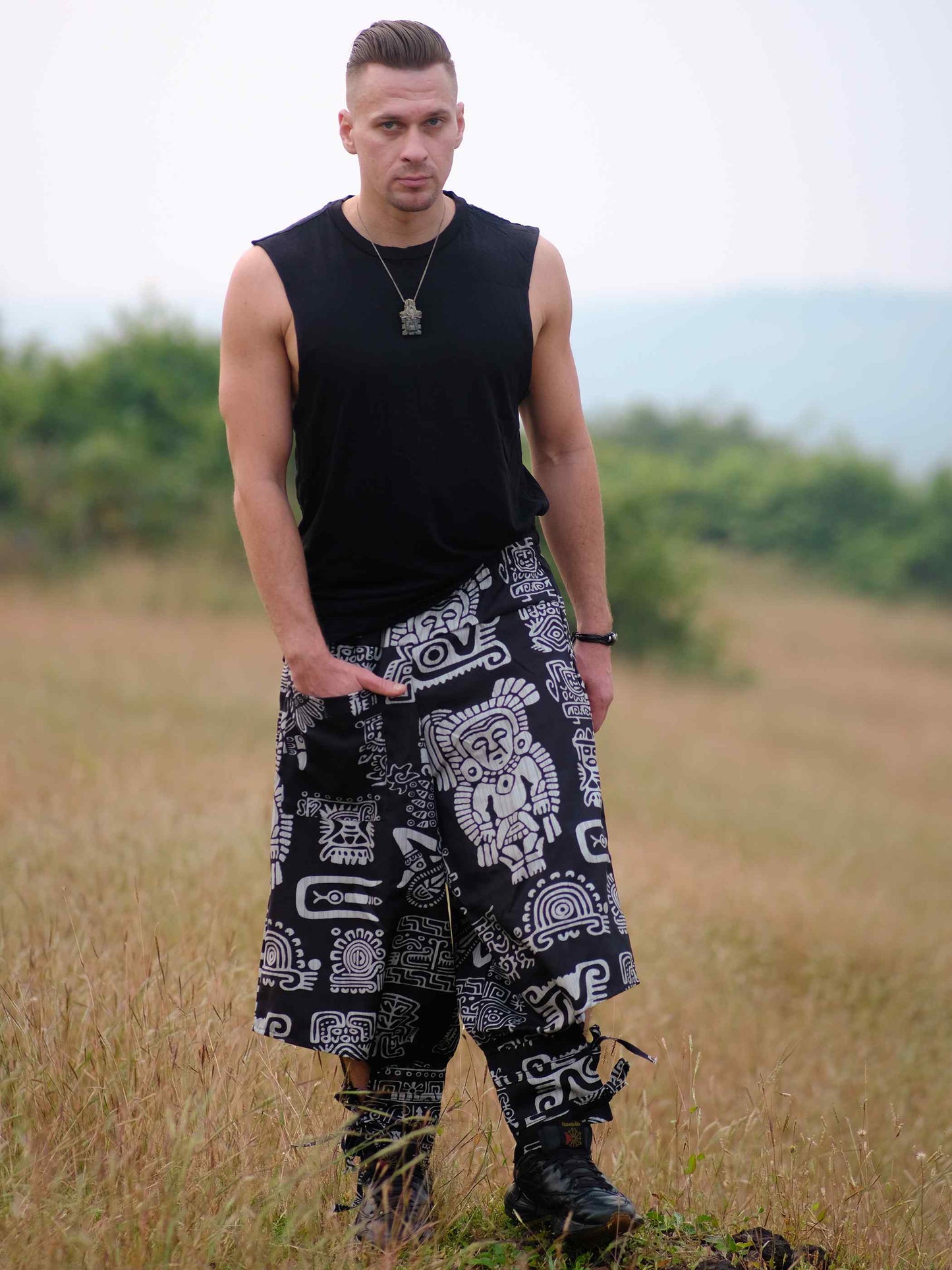 Shop Men's Tribal Print Baggy Hippy Boho Harem Pants For Travel Dance Yoga