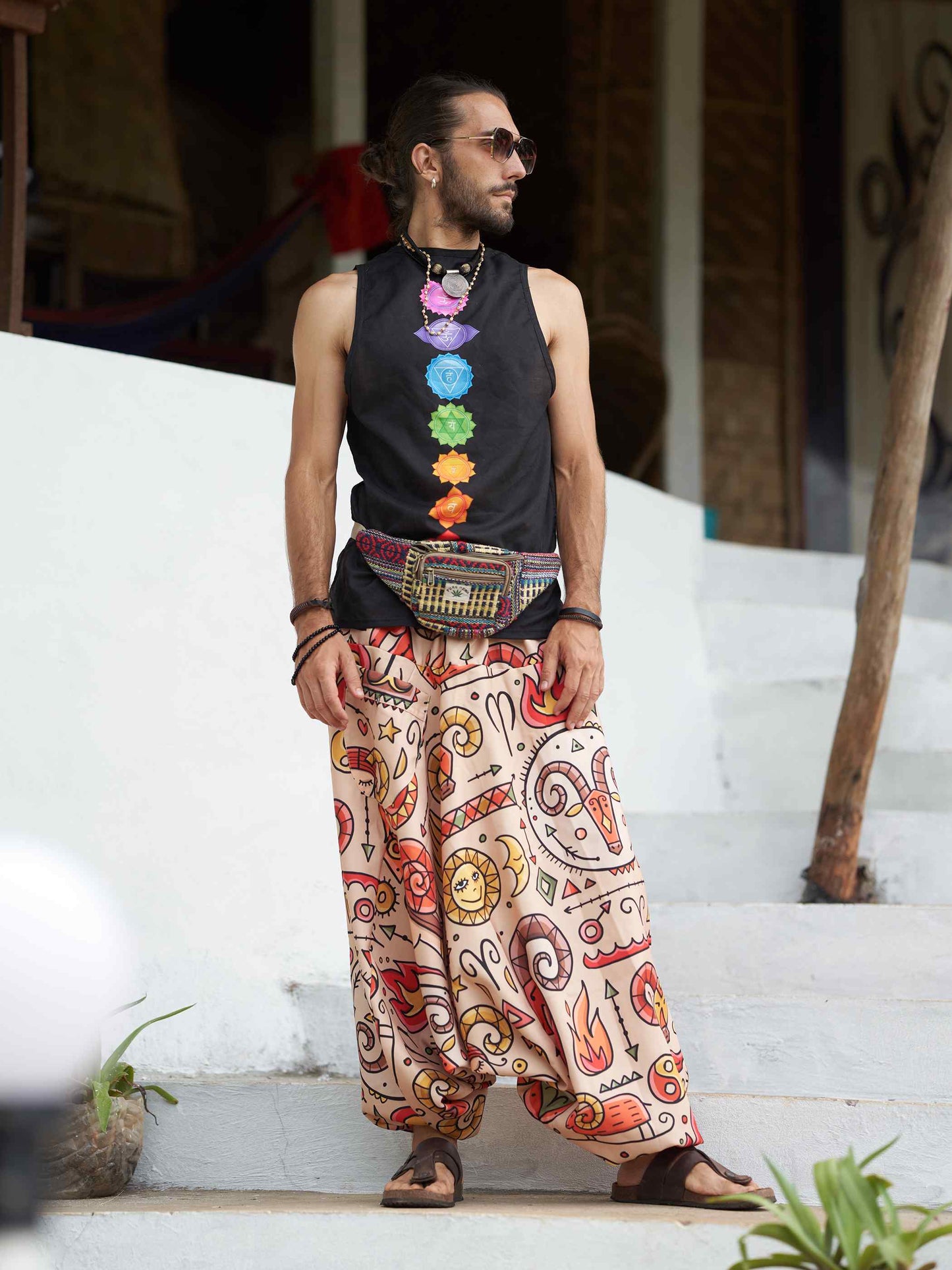 Men's Virgo Sign Boho Alibaba Balloon Hippy Harem Pants For Travel Yoga Dance