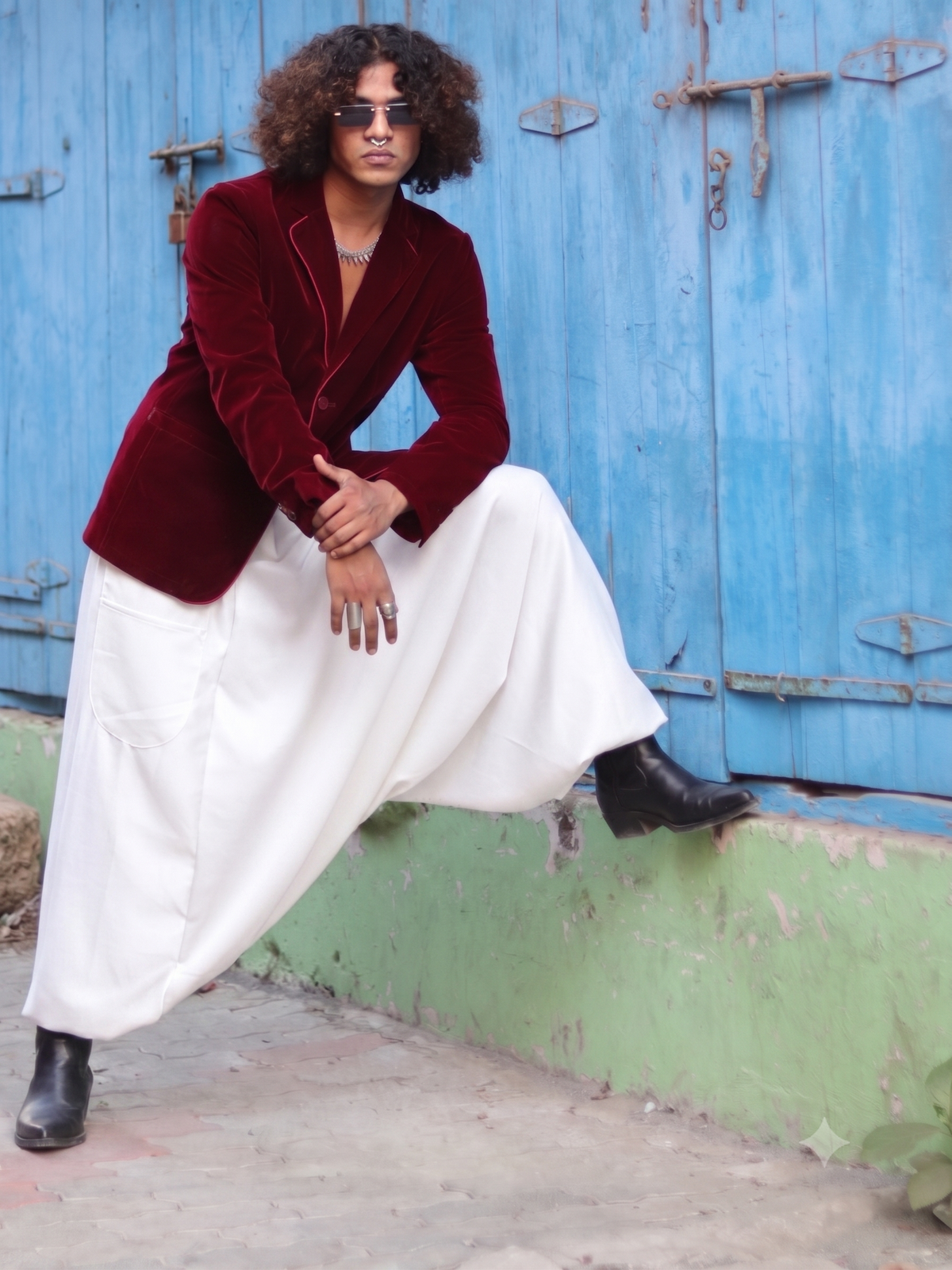 White Men's Harem Pants India – Aladdin Pants for Dance, Travel, Yoga & Fashion