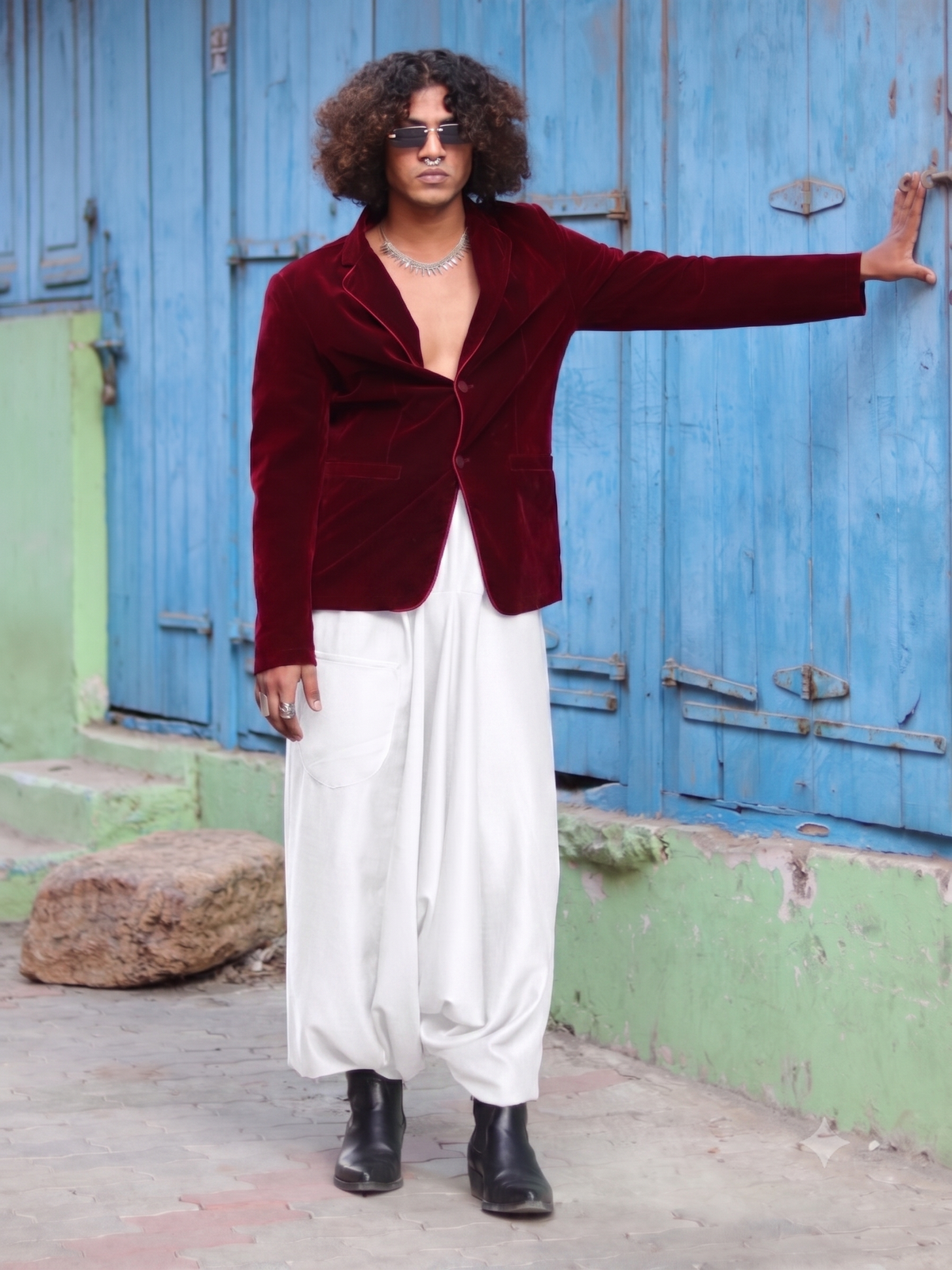 White Men's Harem Pants India – Aladdin Pants for Dance, Travel, Yoga & Fashion