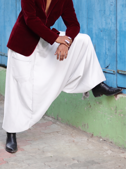 White Men's Harem Pants India – Aladdin Pants for Dance, Travel, Yoga & Fashion