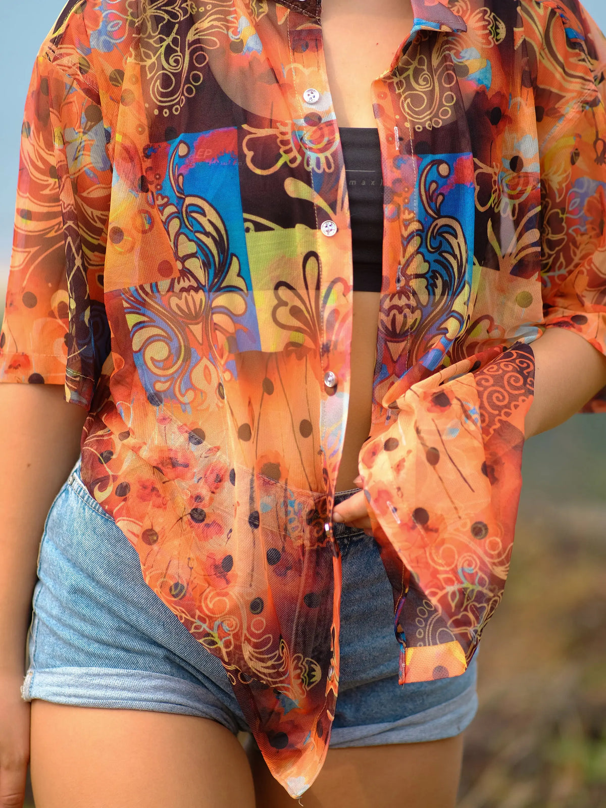 Women's Artistic Printed Travel Pool Shirt Shirt enimane.myshopify.com