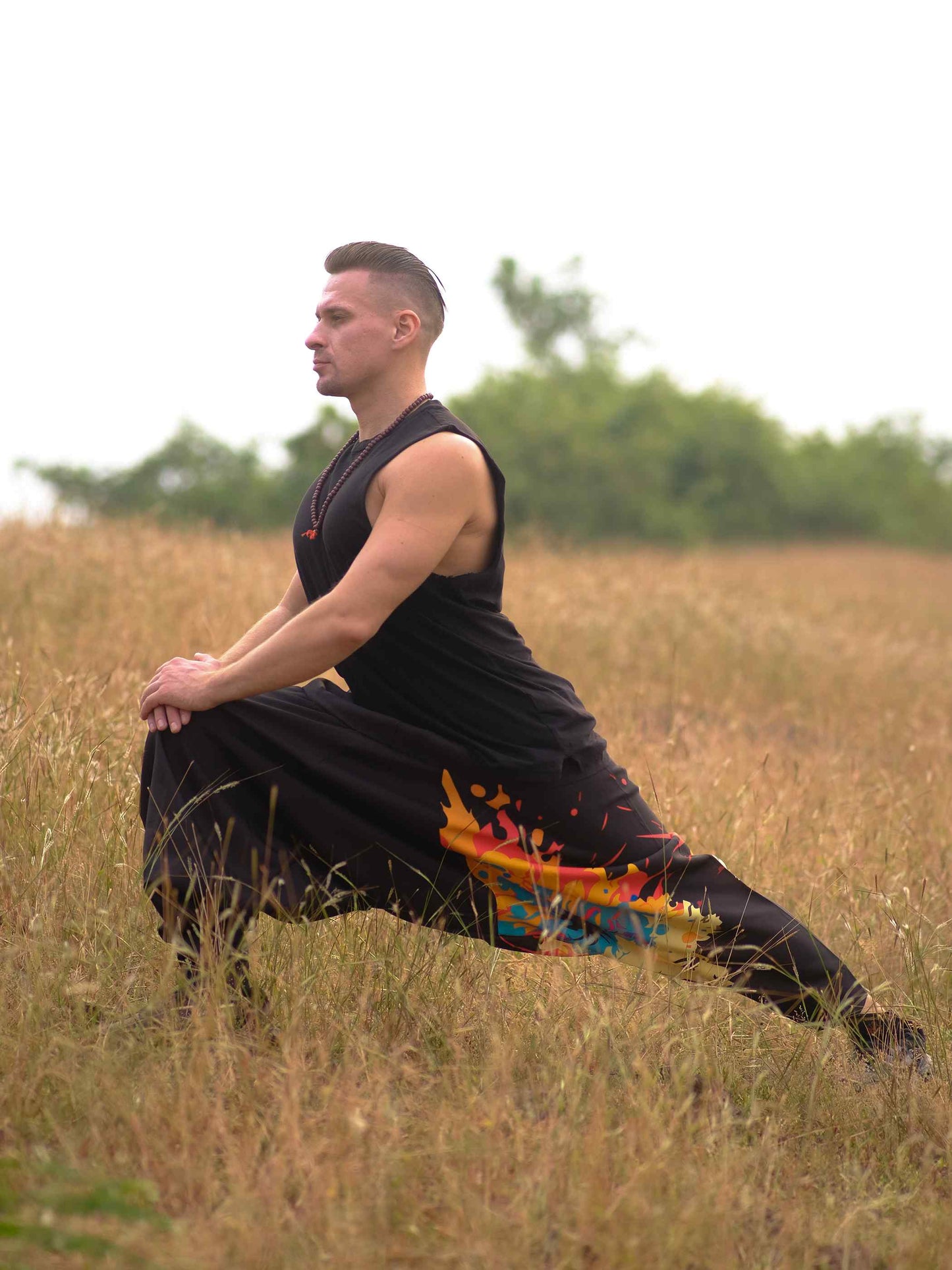 Shop Men's Sunset Serenity Bohemian Hippy Aladdin Balloon Harem Pants For Travel Yoga Dance