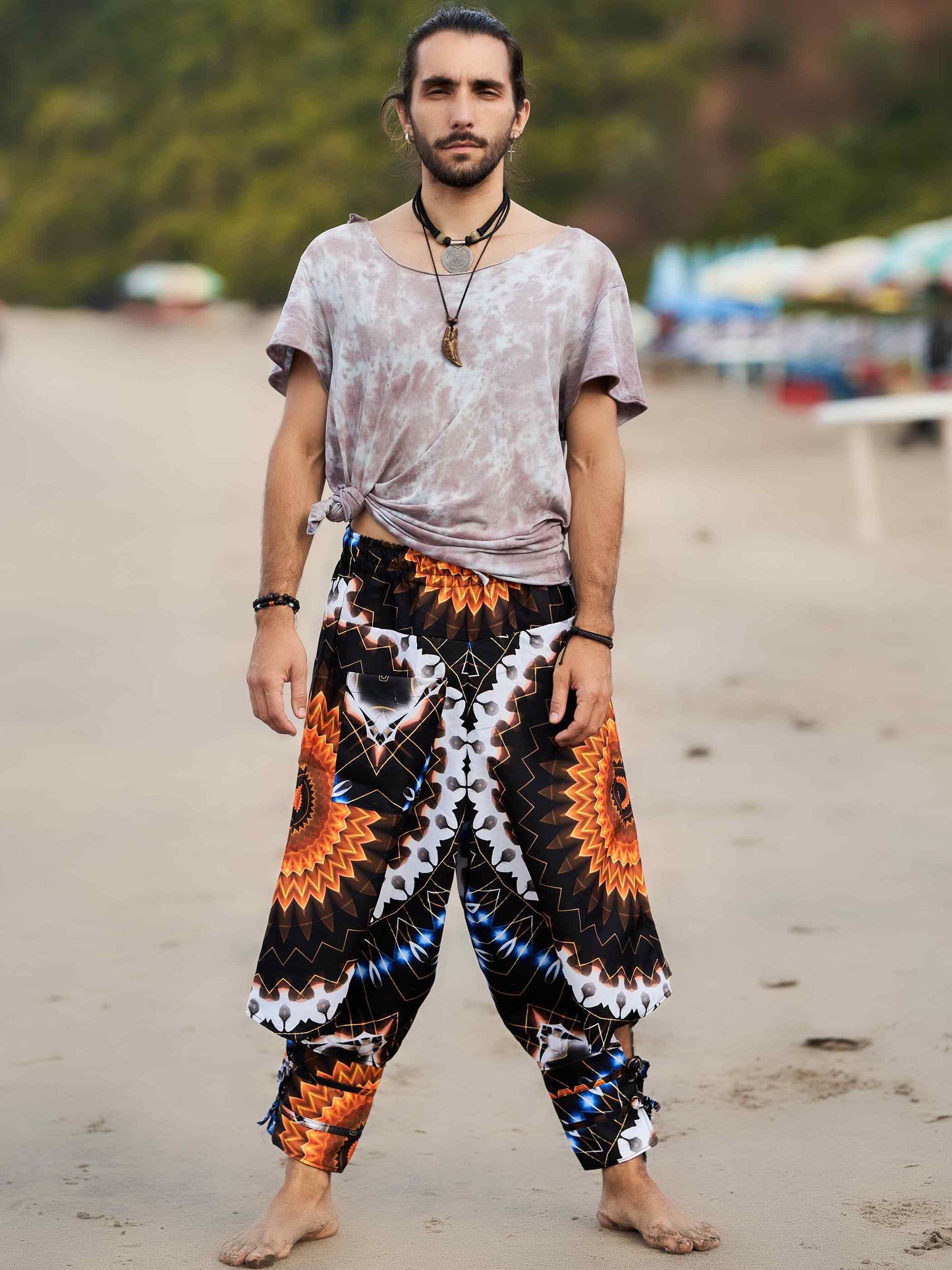 Buy Men's Flashy Flower Harem Unisex Pants For Dance Yoga and Travel