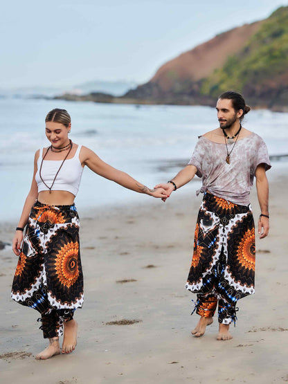 Buy Men's Flashy Flower Harem Unisex Pants For Dance Yoga and Travel