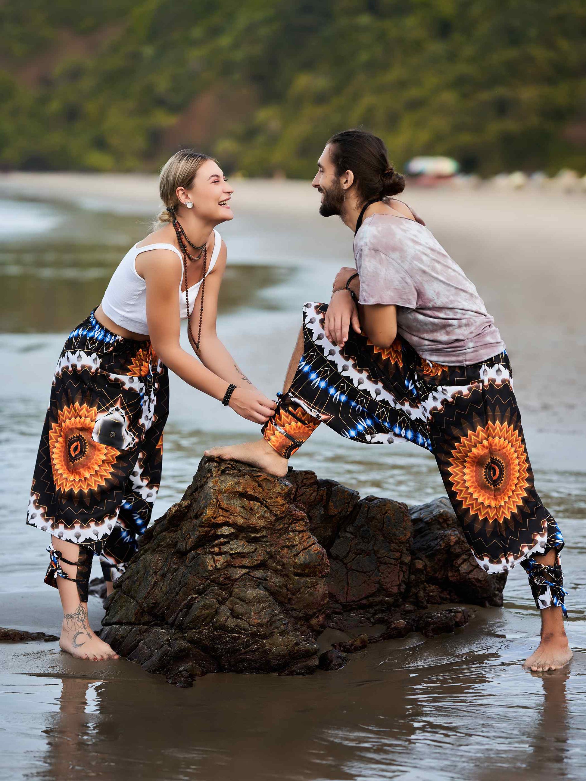 Buy Women's Flashy Flower Harem Unisex Pants For Dance Yoga and Travel