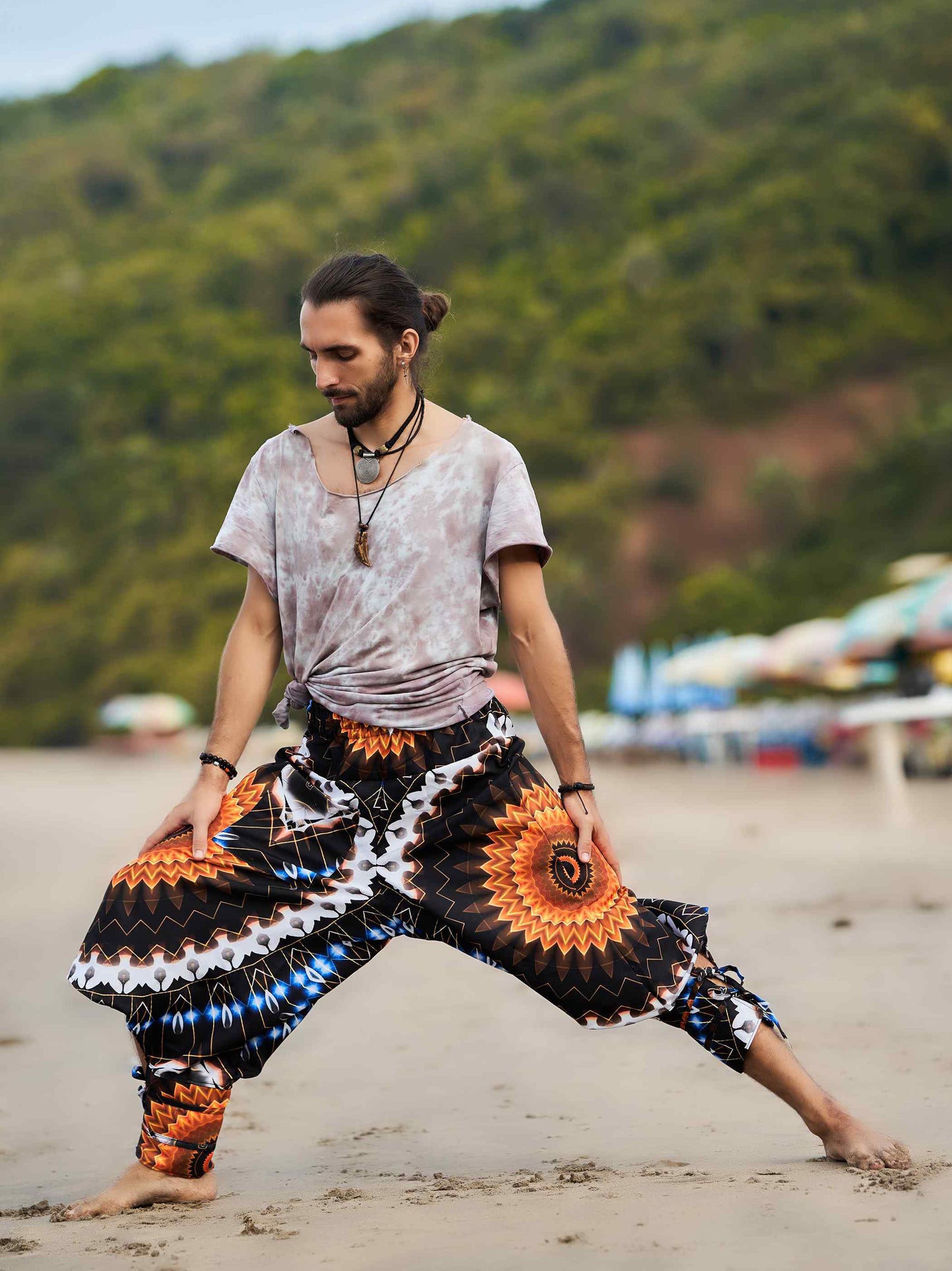 Buy Men's Flowy Graphic Printed Hippy Harem Pants For Travel Yoga