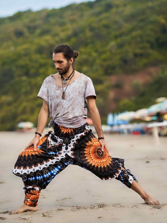 Buy Men's Flashy Flower Harem Unisex Pants For Dance Yoga and Travel