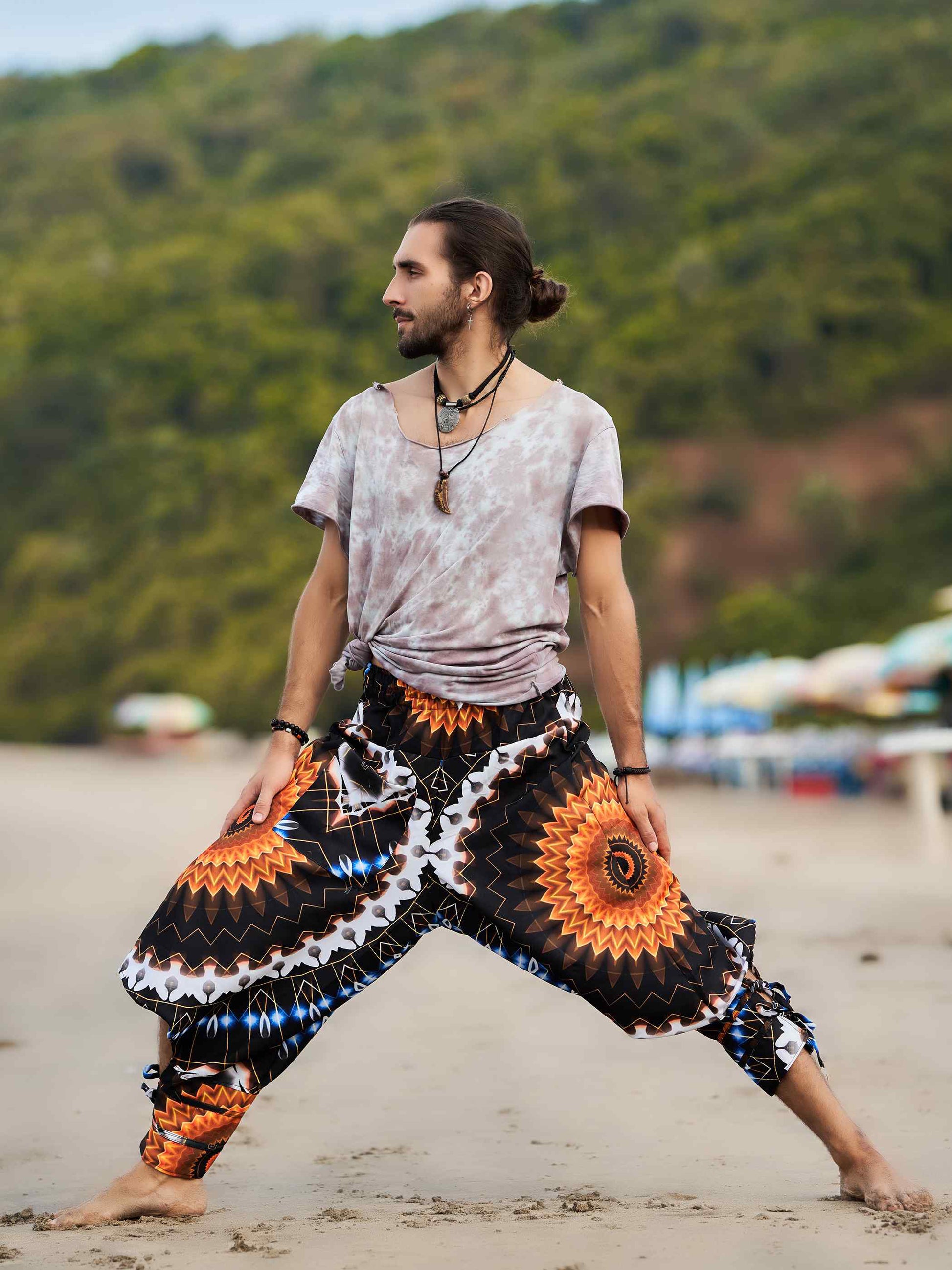 Buy Men's Flashy Flower Harem Unisex Pants For Dance Yoga and Travel