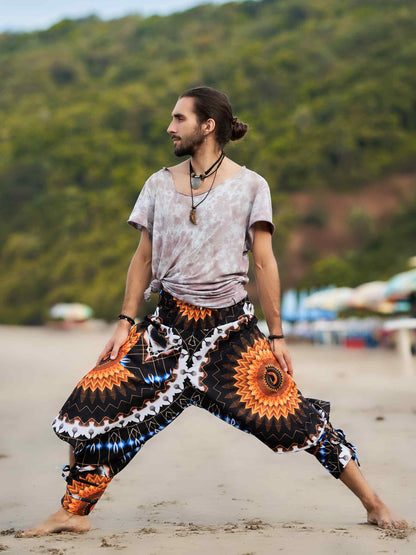 Buy Men's Flashy Flower Harem Unisex Pants For Dance Yoga and Travel