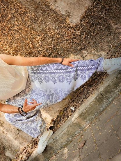 Floral Print Men’s Harem Pants – Boho Free Size for Yoga, Dance & Travel
