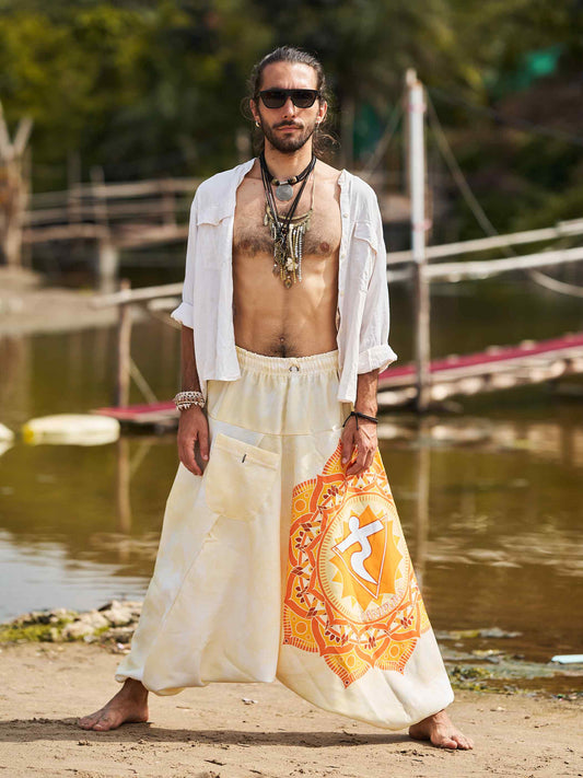 Buy Men's Mandala Print Dhoti Balloon Unisex Harem Pants For Travel Yoga Dance