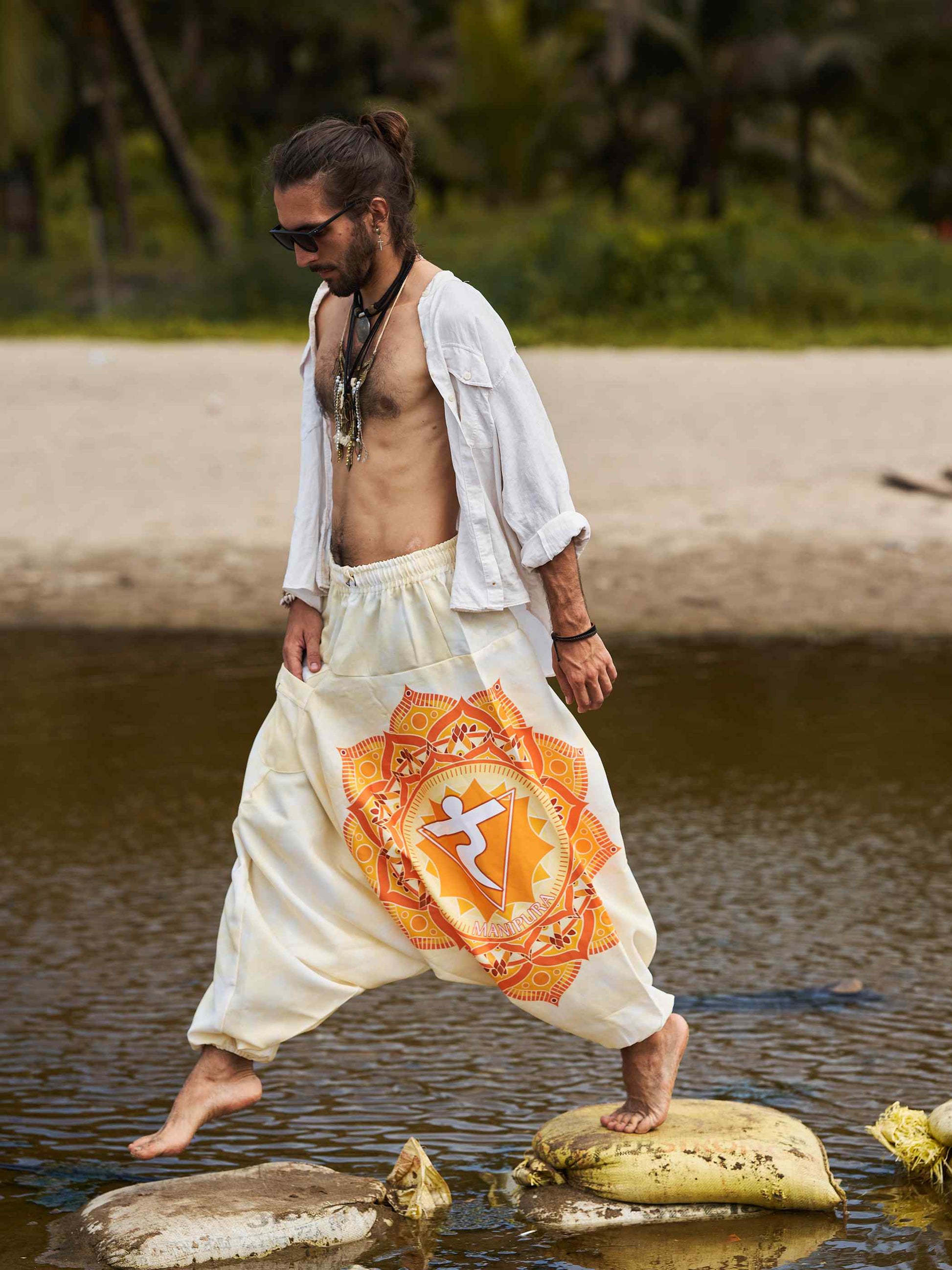 Buy Men's Mandala Print Dhoti Balloon Unisex Harem Pants For Travel Yoga Dance